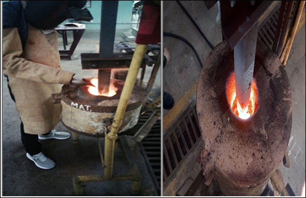 Horno de arco eléctrico empleado en las pruebas experimentales de fusión-reducción.